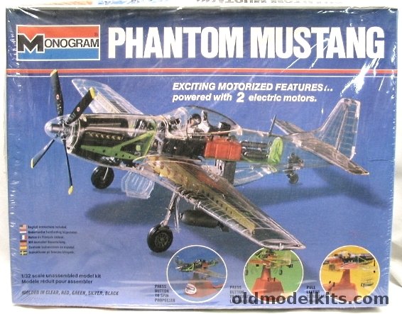 Monogram 1/32 Phantom Mustang - F-51D / P-51D Motorized, 5701 plastic model kit